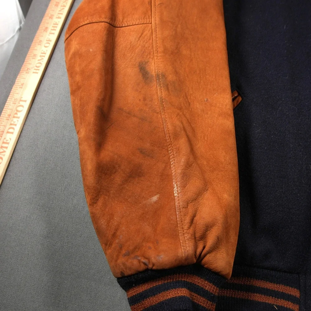 VTG USA Golden Bear Varsity Bomber Wool Leather Men Jacket XXL University Retro
